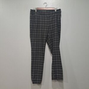 White House Black Market Sz 4 The Slim Ankle‎ Black White Plaid Dress Pants WHBM